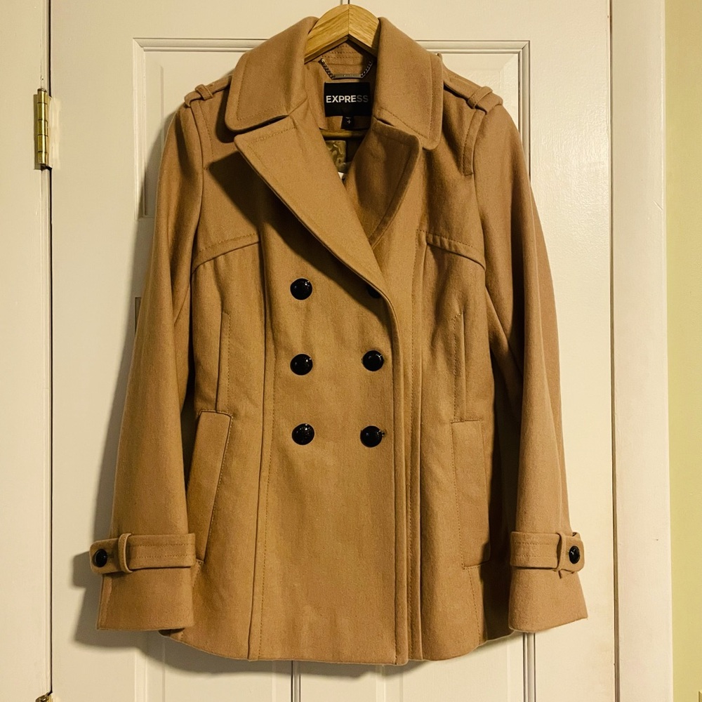 Express tan pea coat-women’s size small